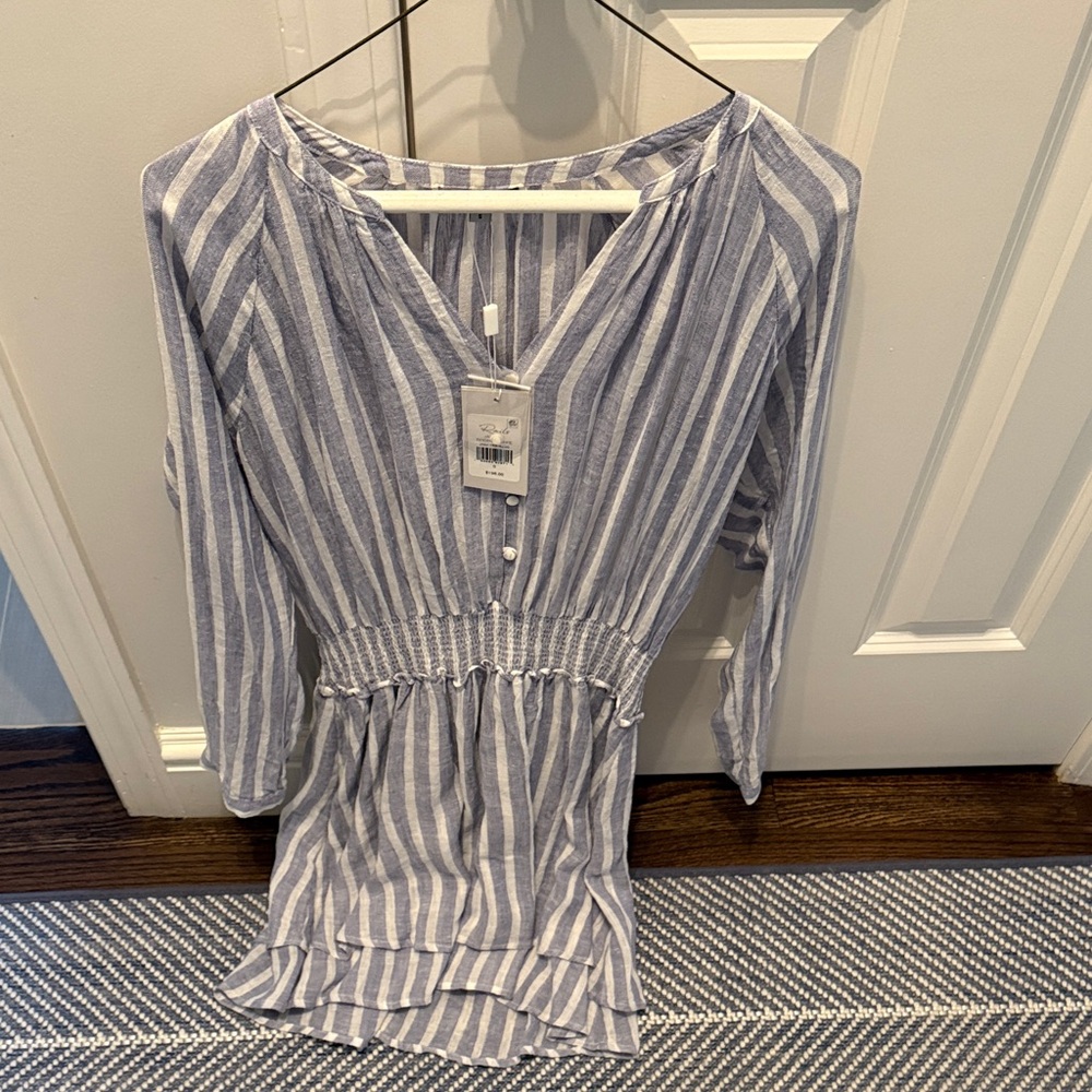 Rails Blue and White Striped Mini Dress